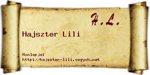 Hajszter Lili névjegykártya